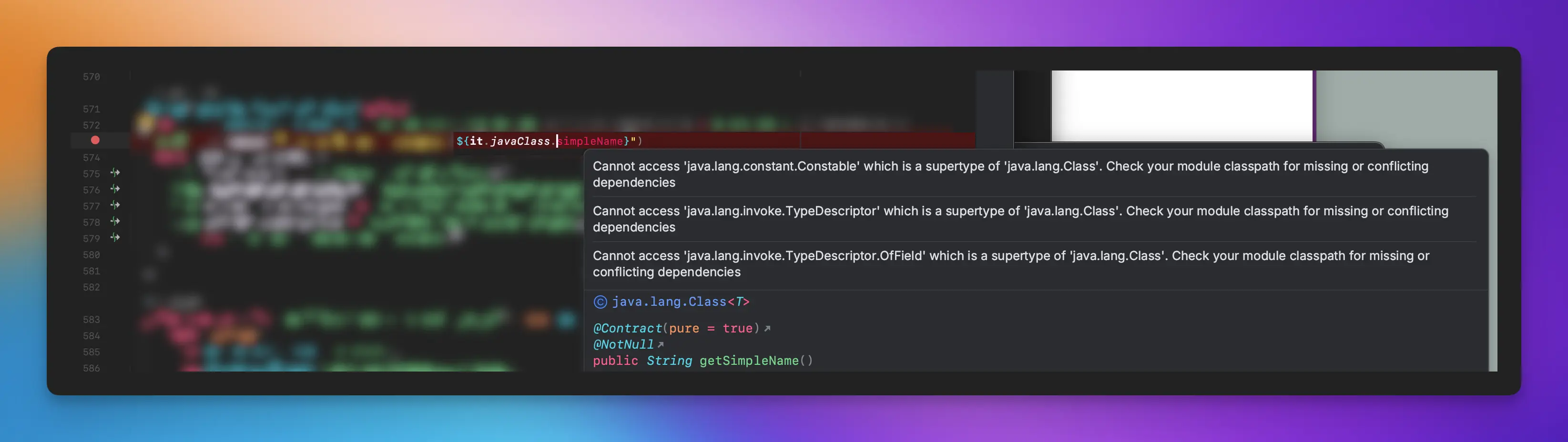 error shown in Android Studio when incorrect jdk used