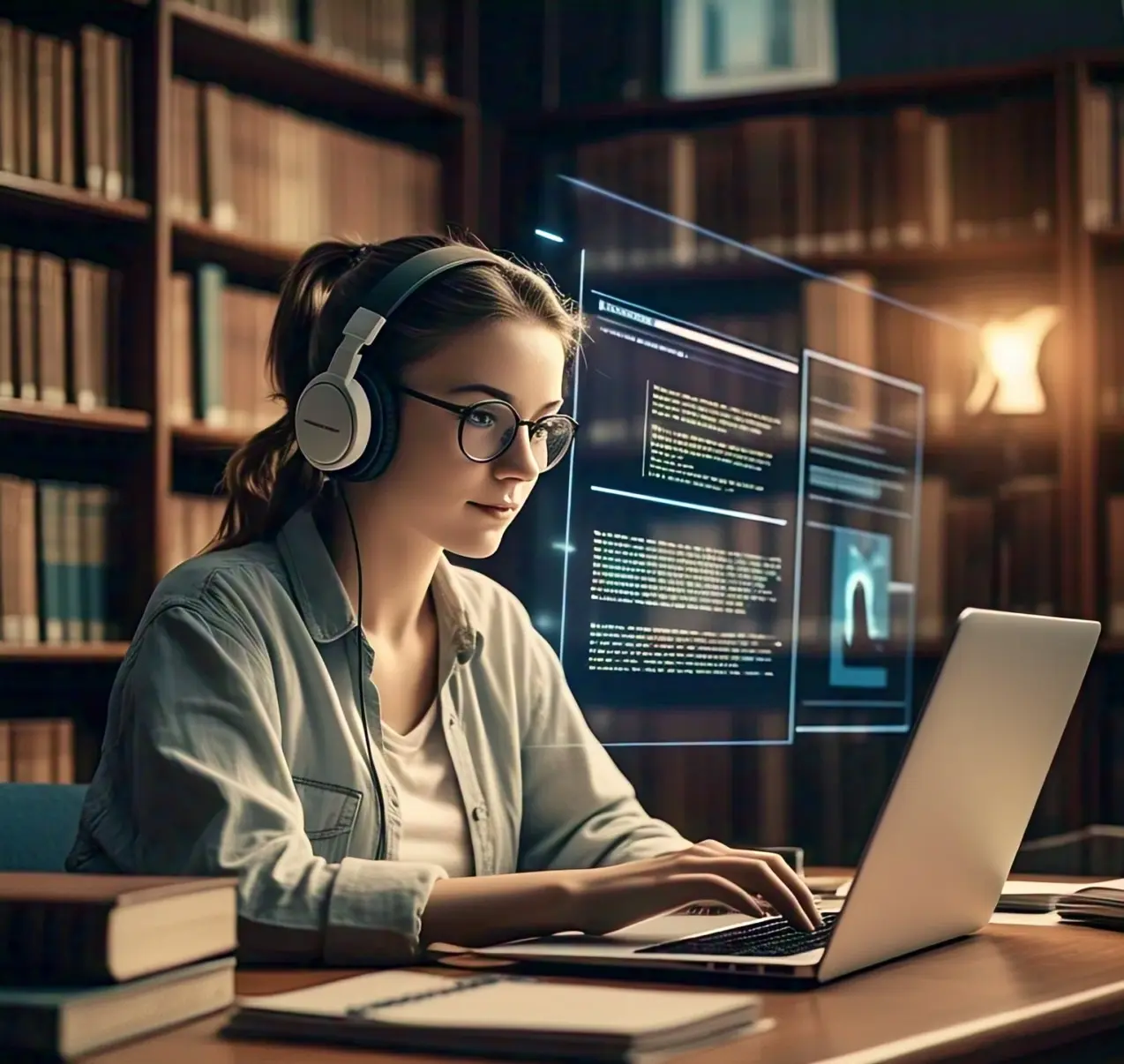 software engineering using AI for learning in a library