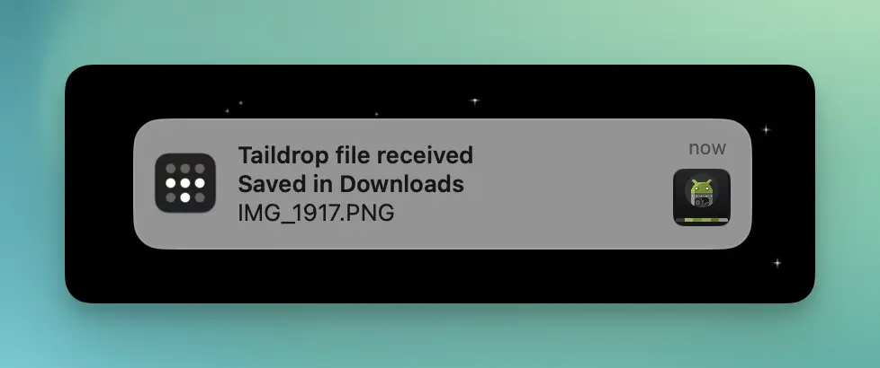 Taildrop notification
